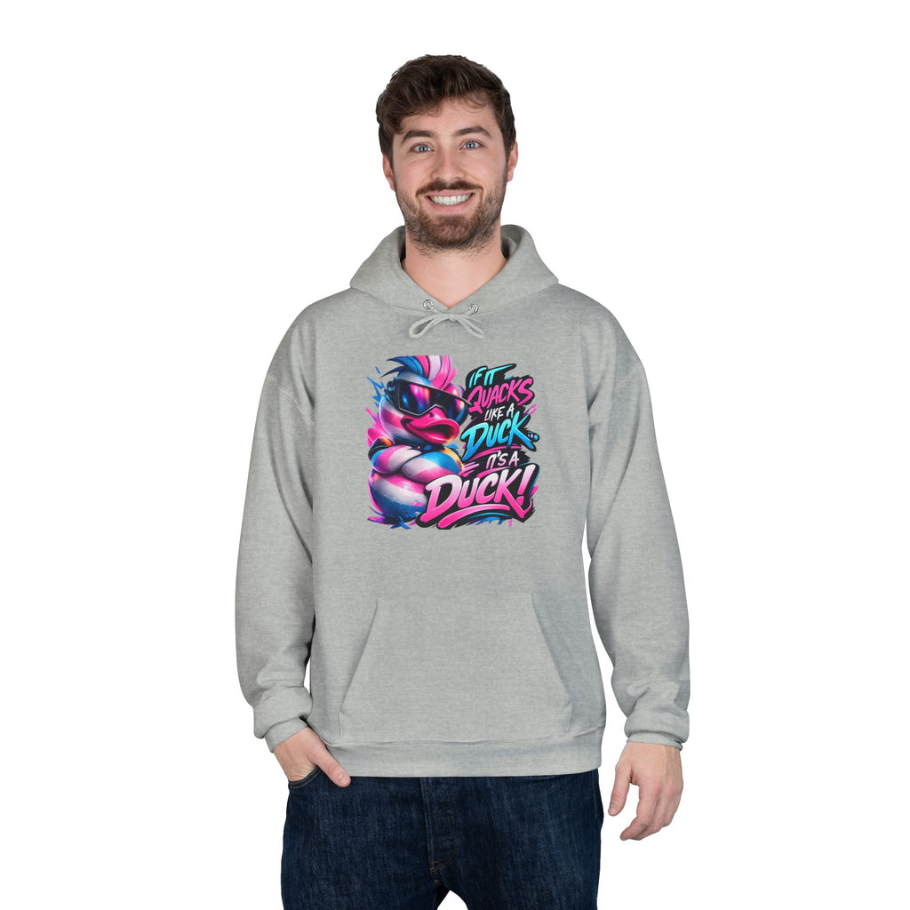 Graphic Hoodie — Retro Neon 'Duck' Skate Style Pullover