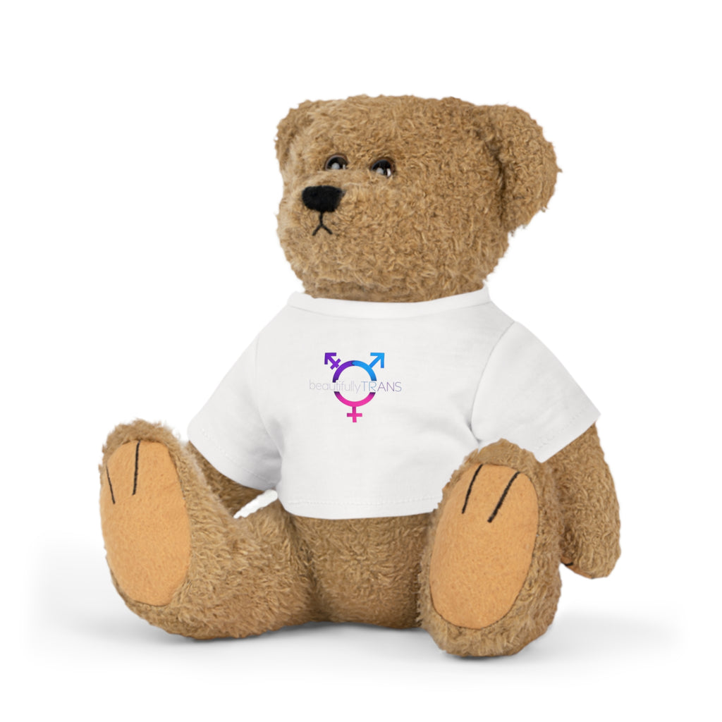 Beautifully Trans Teddy Bear Plush with 'Trans' Symbol Tee