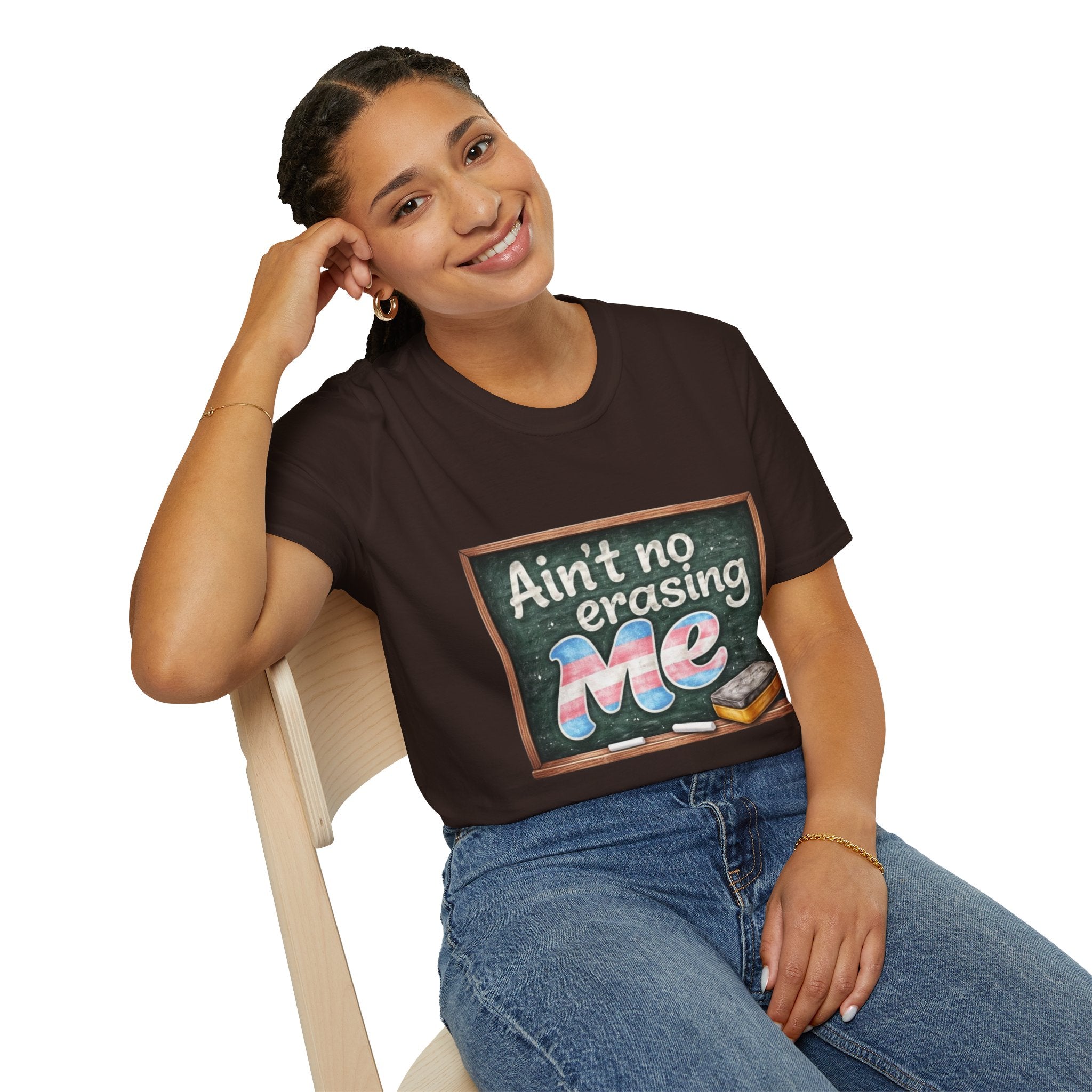 Ain't No Erasing Me Chalkboard T-Shirt — Funny Teacher Pride Tee