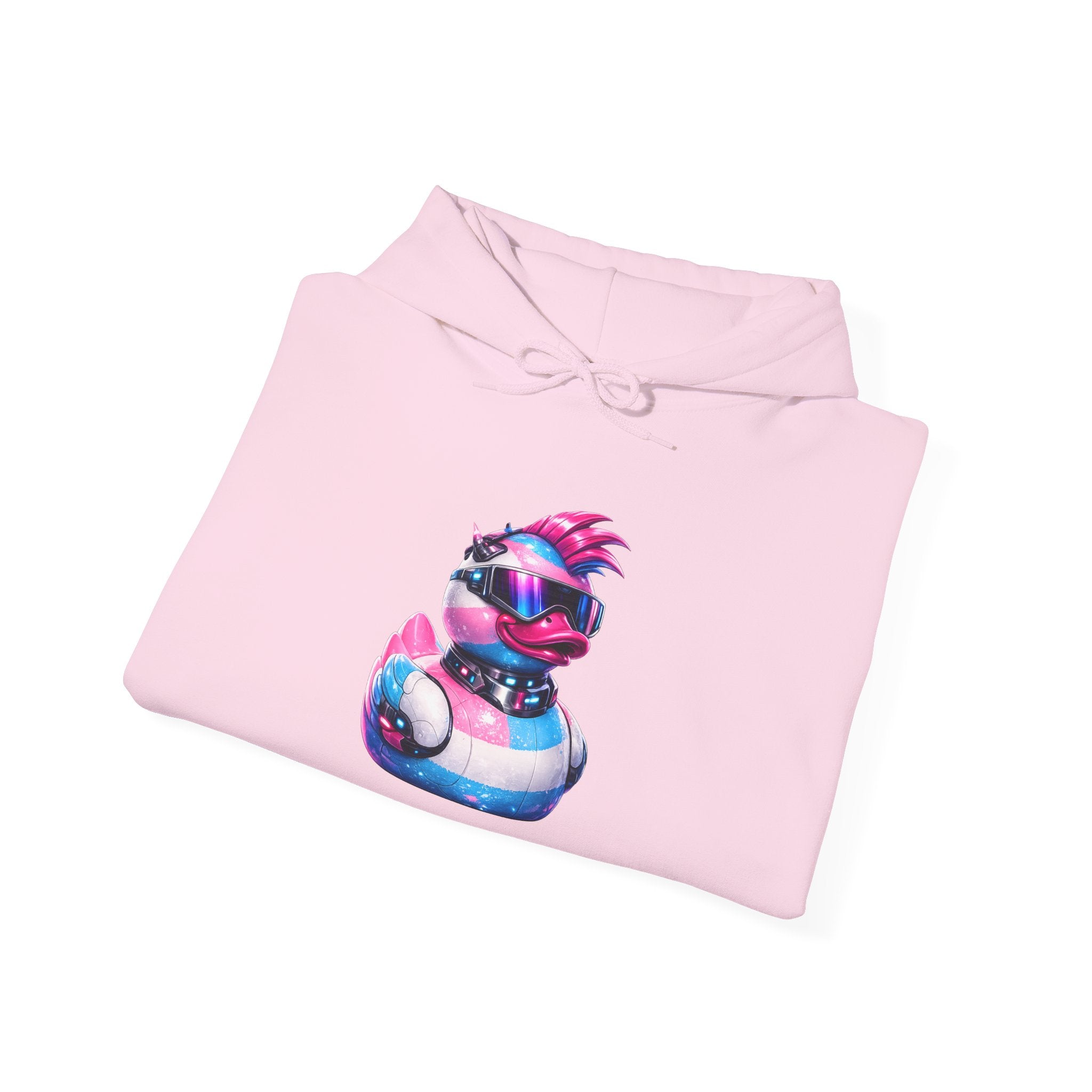 Beautifully Trans Retro Neon Duck Hoodie — Graphic Pullover