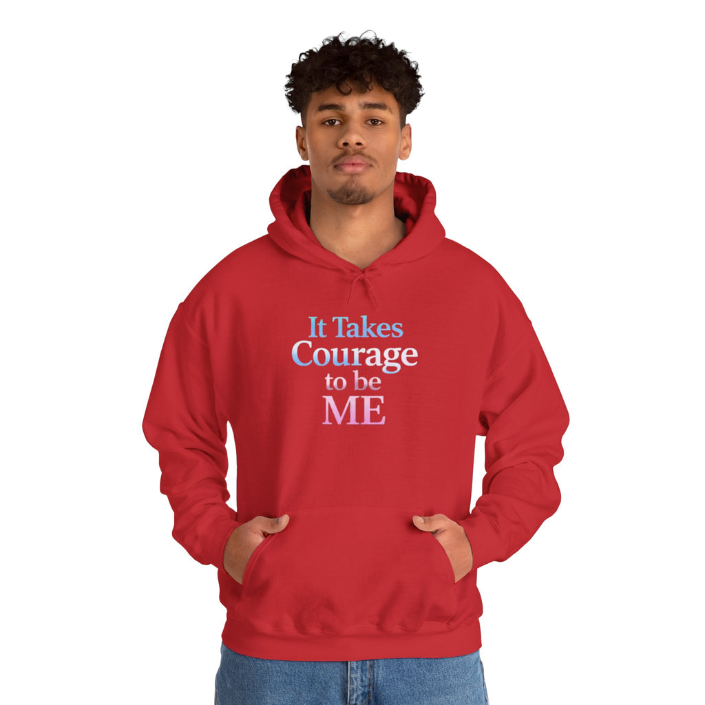 Transgender Pride Hoodie – "It Takes Courage to Be Me" Comfort Pullover