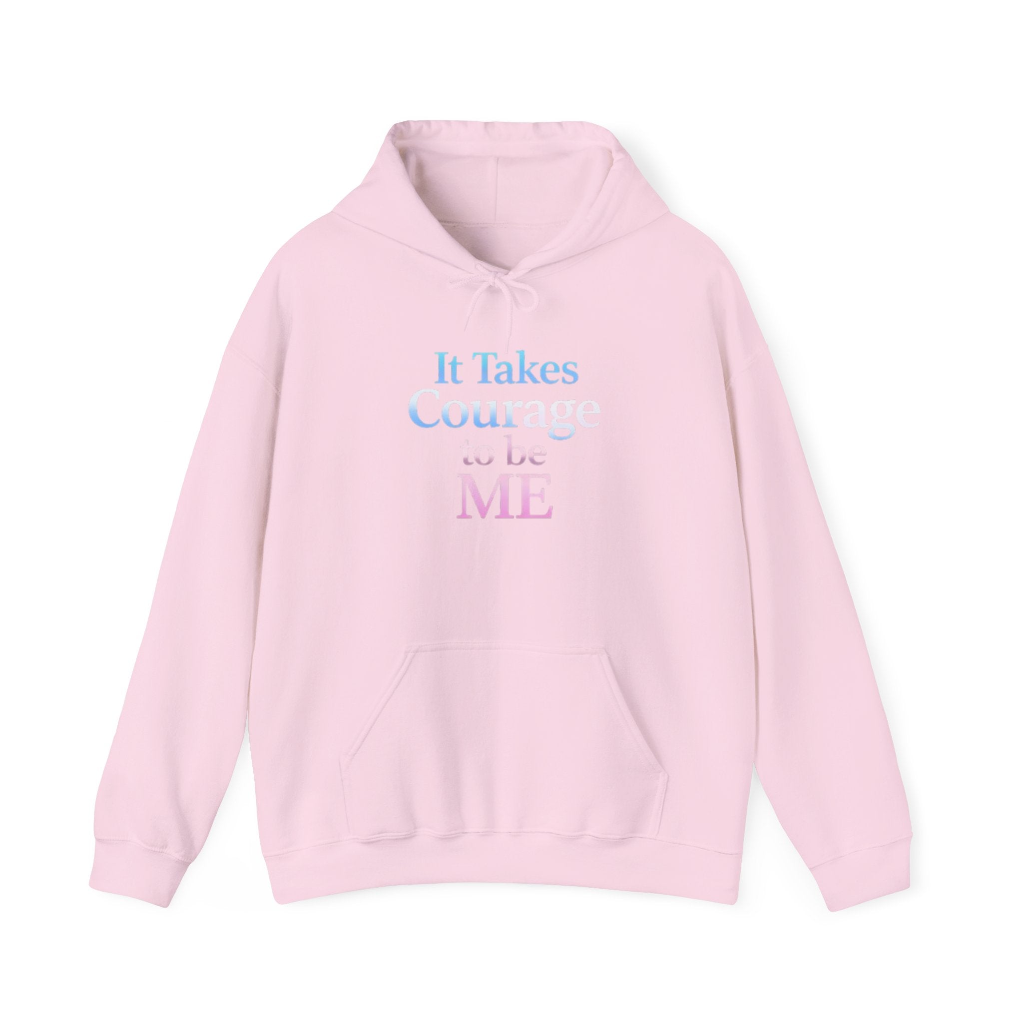 Transgender Pride Hoodie – "It Takes Courage to Be Me" Comfort Pullover