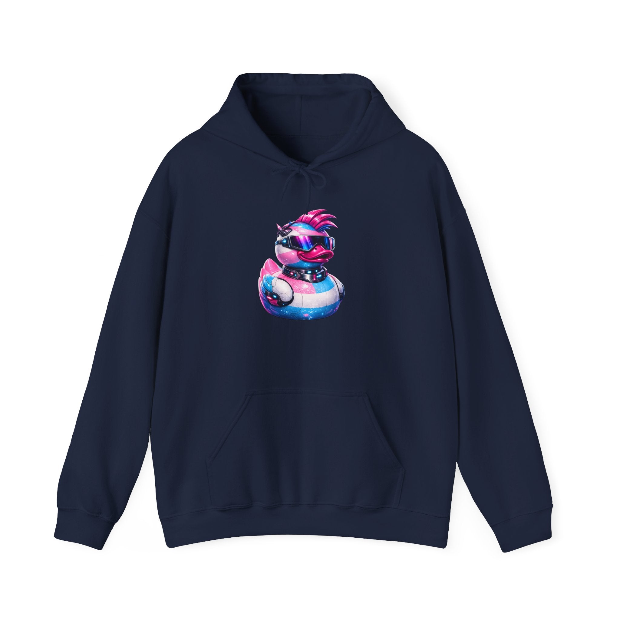 Beautifully Trans Retro Neon Duck Hoodie — Graphic Pullover