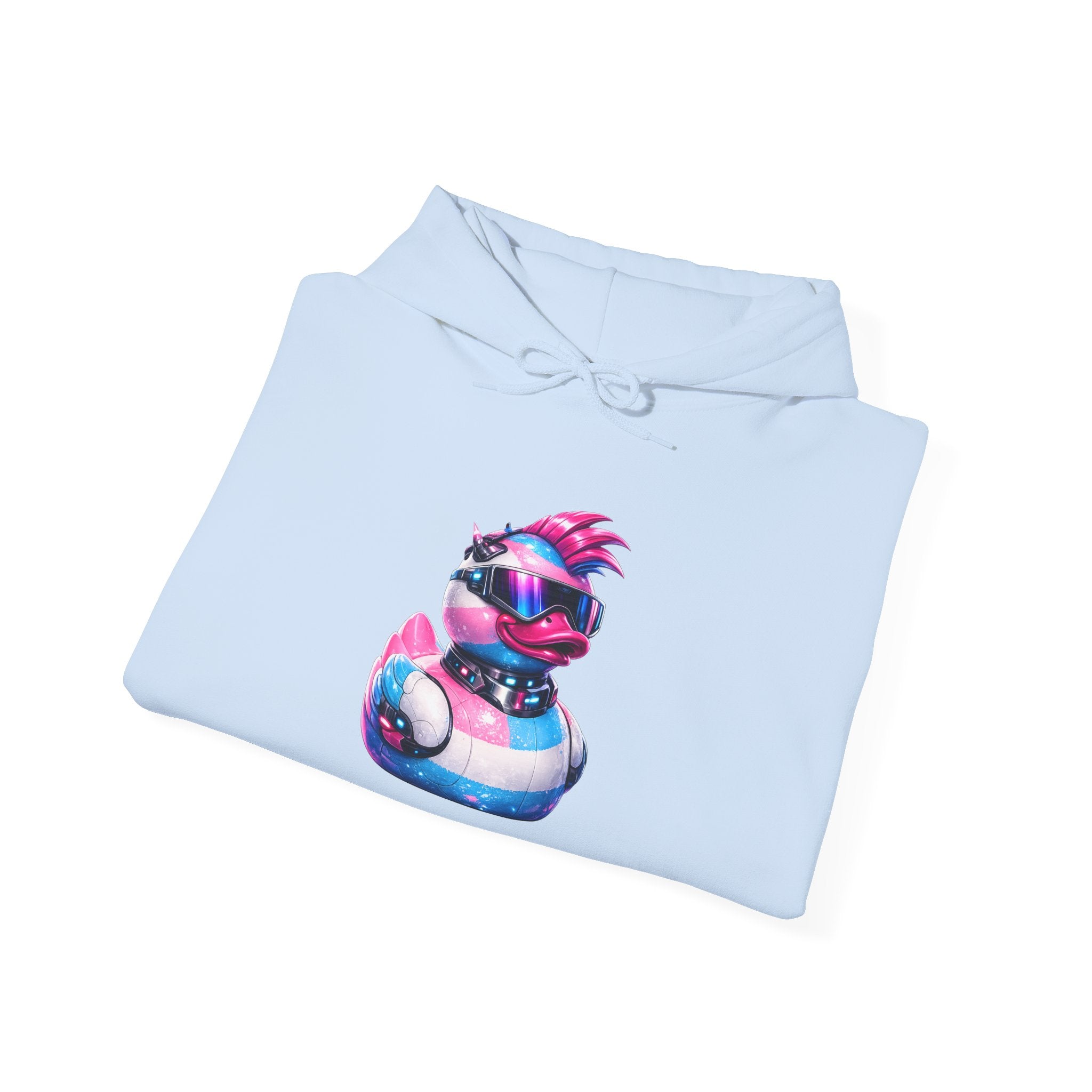 Beautifully Trans Retro Neon Duck Hoodie — Graphic Pullover