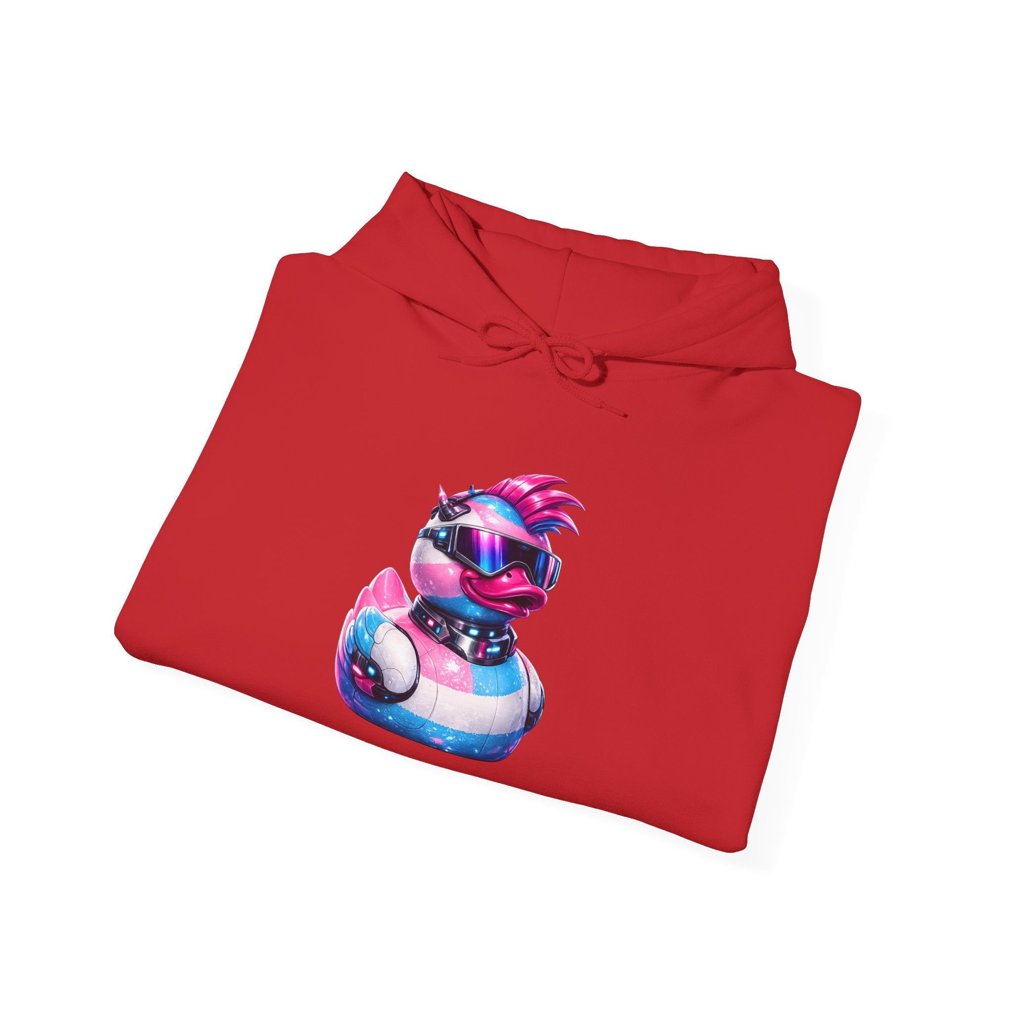 Beautifully Trans Retro Neon Duck Hoodie — Graphic Pullover