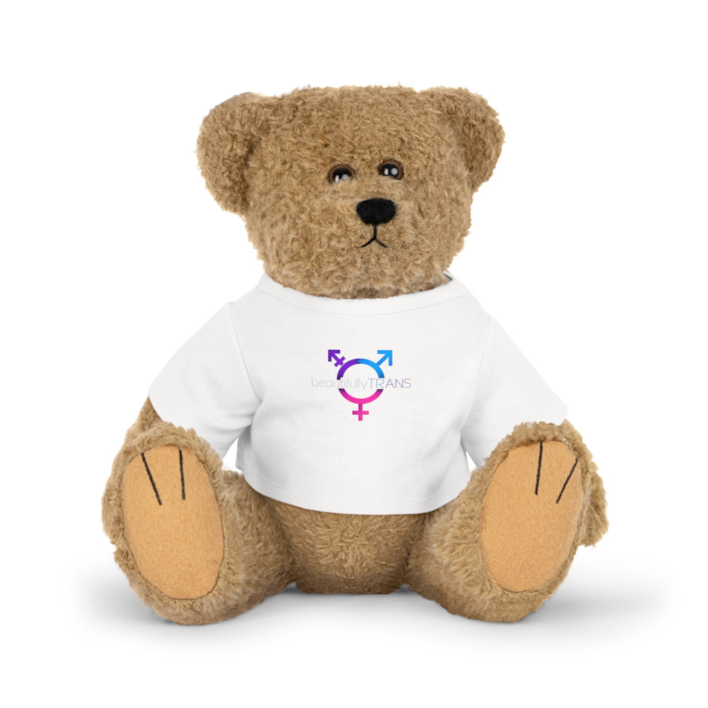 Beautifully Trans Teddy Bear Plush with 'Trans' Symbol Tee