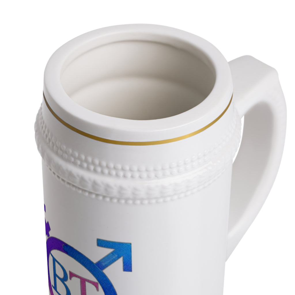 Transgender Pride Beer Stein Mug with BT Monogram