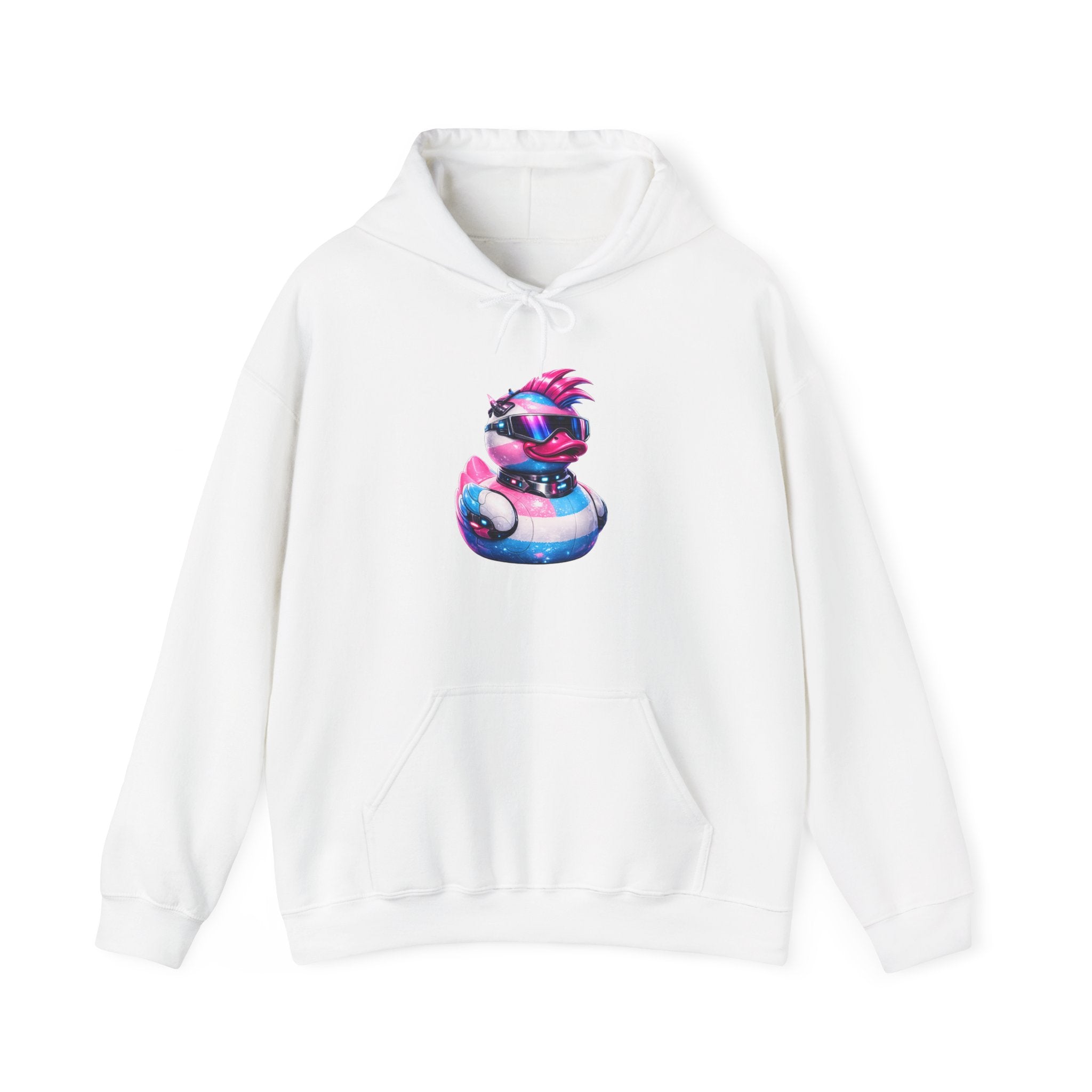 Beautifully Trans Retro Neon Duck Hoodie — Graphic Pullover