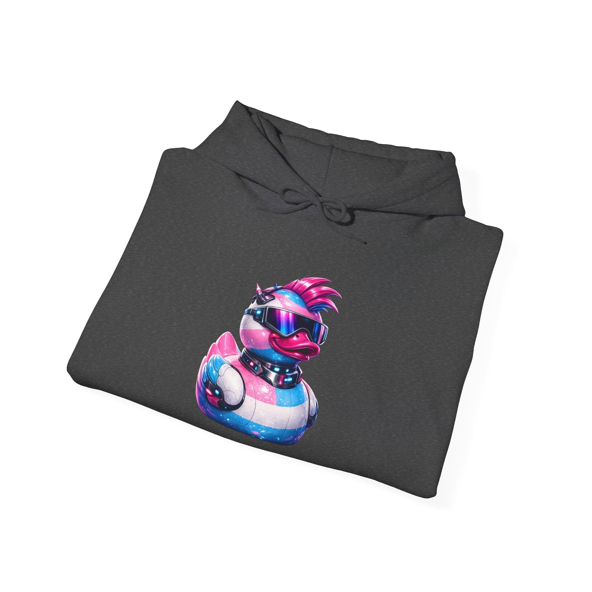 Beautifully Trans Retro Neon Duck Hoodie — Graphic Pullover