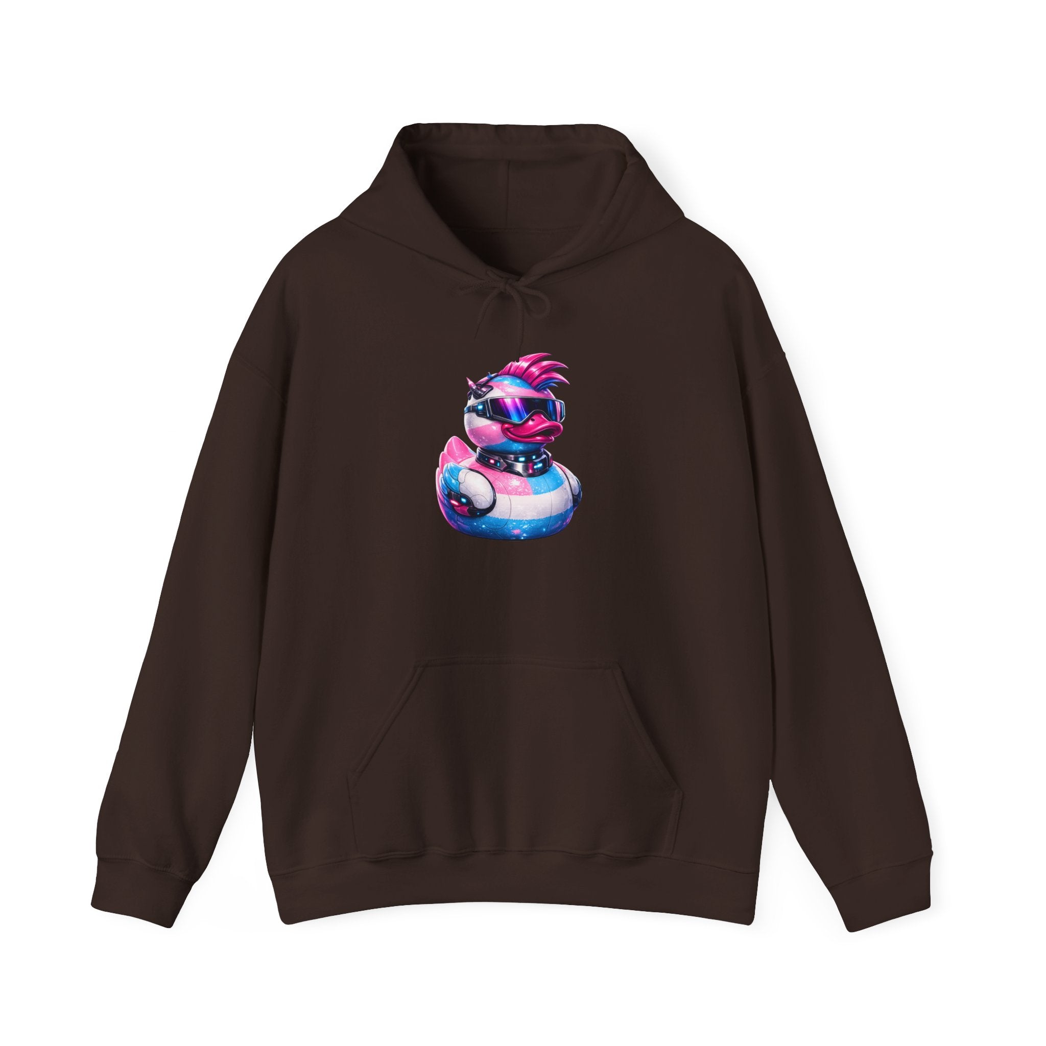 Beautifully Trans Retro Neon Duck Hoodie — Graphic Pullover