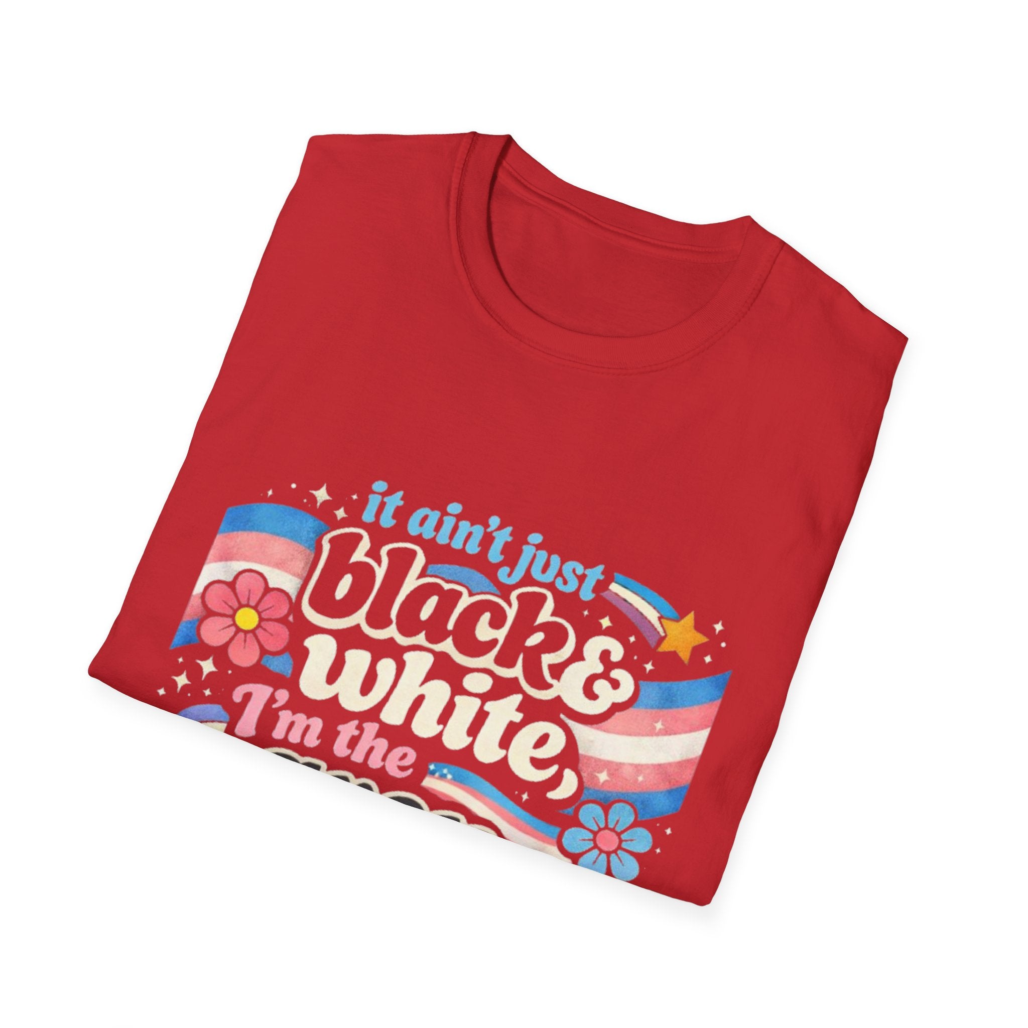 Grey Area Pride T-Shirt — "It Ain't Just Black & White, I'm the Grey Area" Bisexual/Fluid Flag Tee