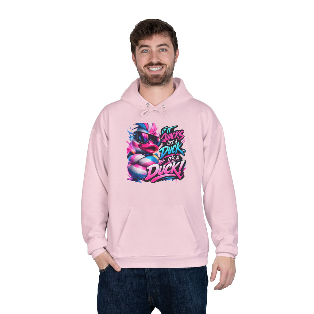 Graphic Hoodie — Retro Neon 'Duck' Skate Style Pullover