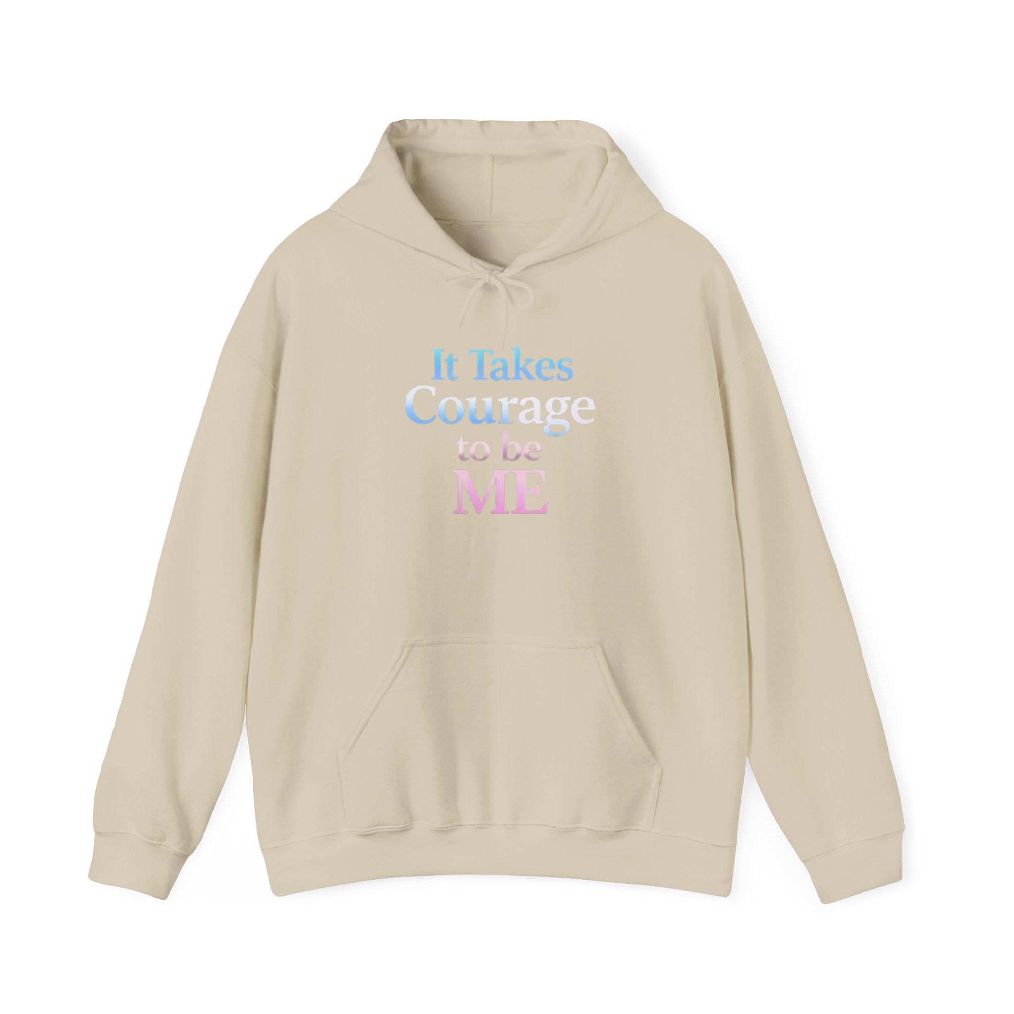 Transgender Pride Hoodie – "It Takes Courage to Be Me" Comfort Pullover
