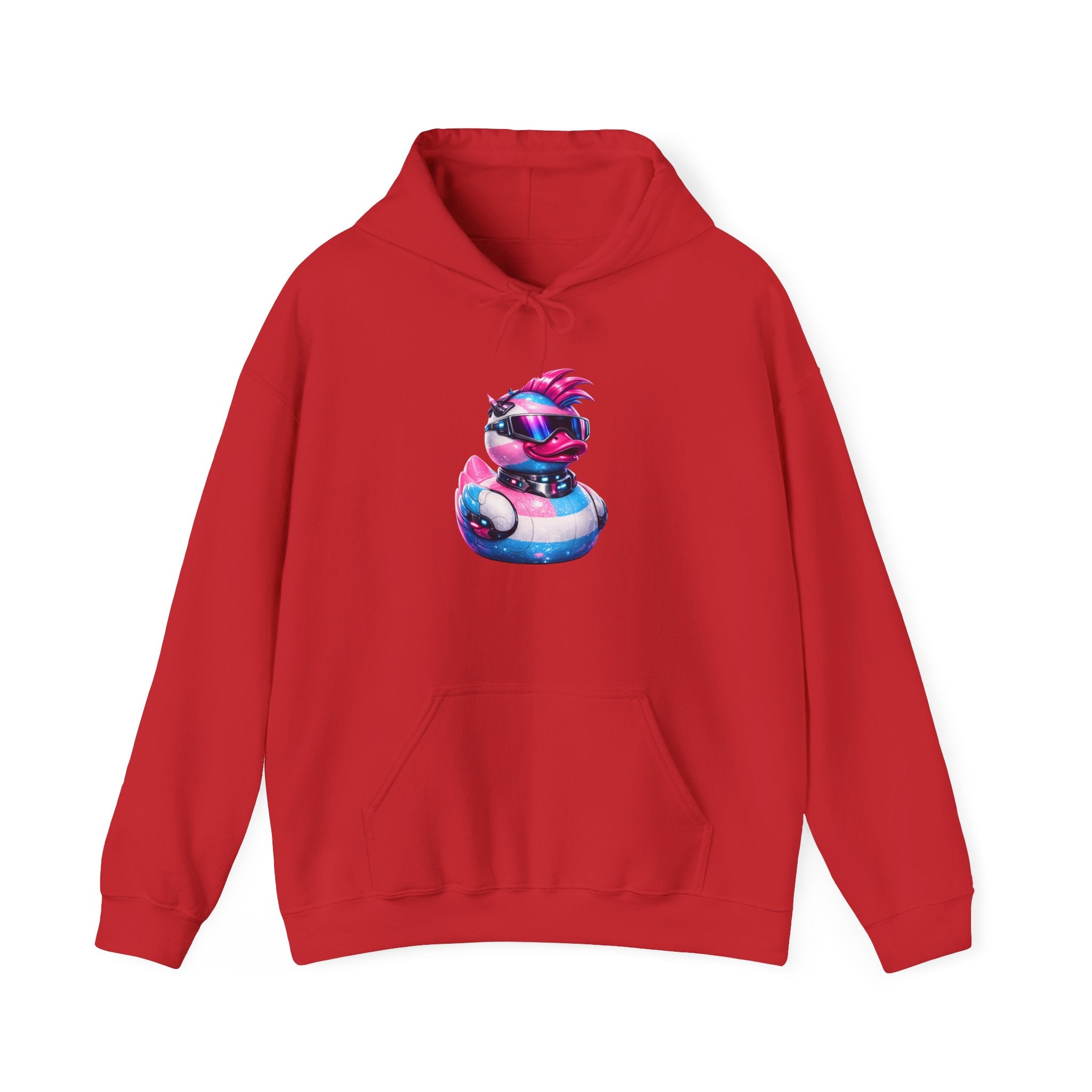 Beautifully Trans Retro Neon Duck Hoodie — Graphic Pullover