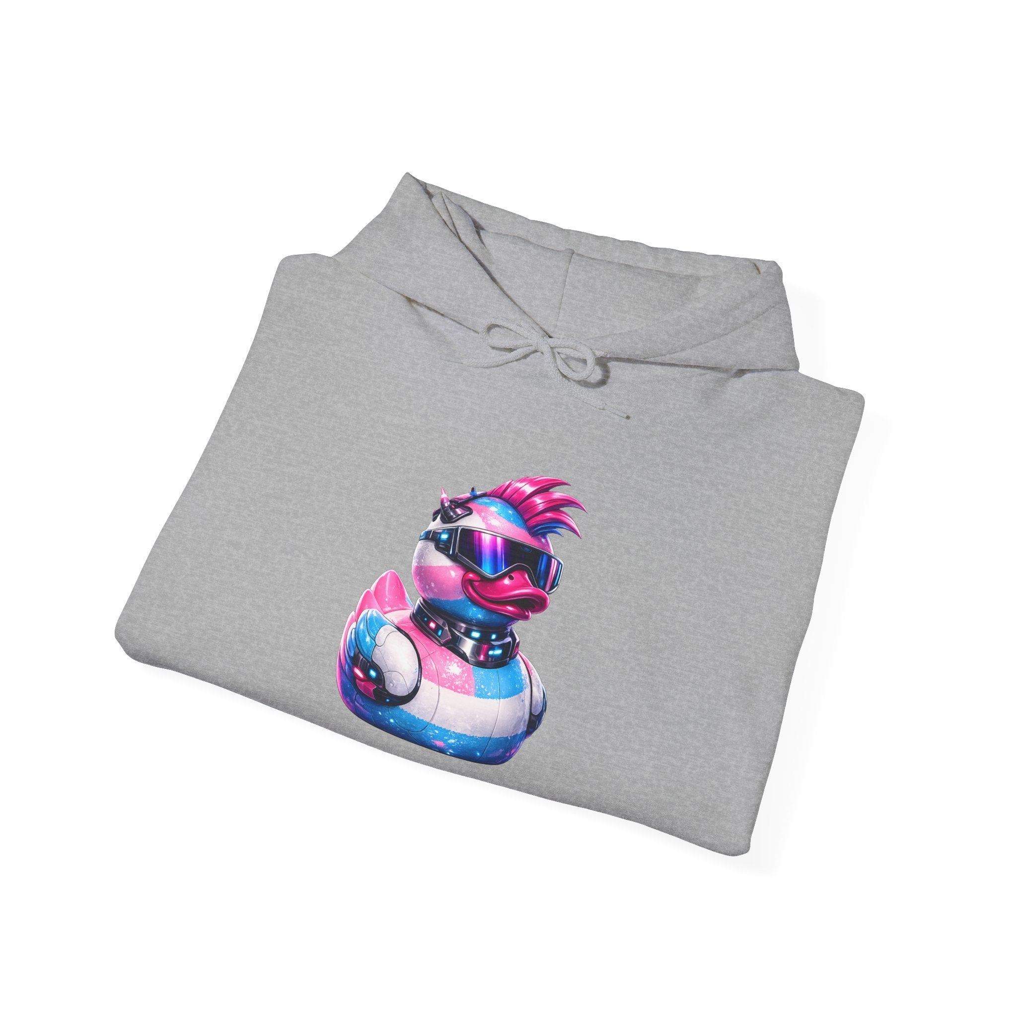 Beautifully Trans Retro Neon Duck Hoodie — Graphic Pullover