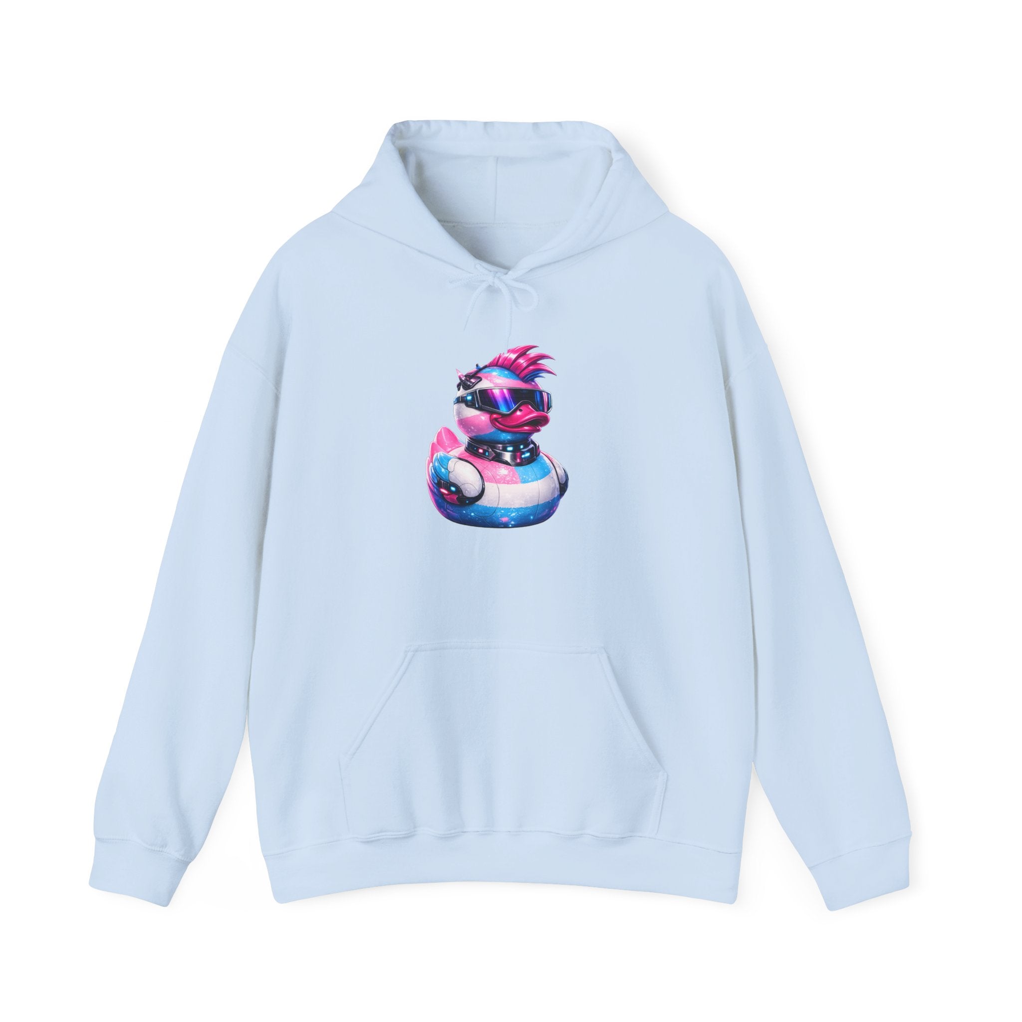 Beautifully Trans Retro Neon Duck Hoodie — Graphic Pullover