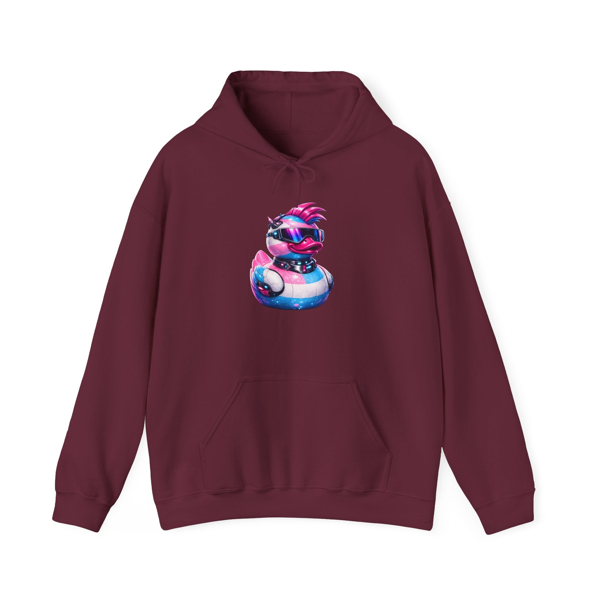 Beautifully Trans Retro Neon Duck Hoodie — Graphic Pullover