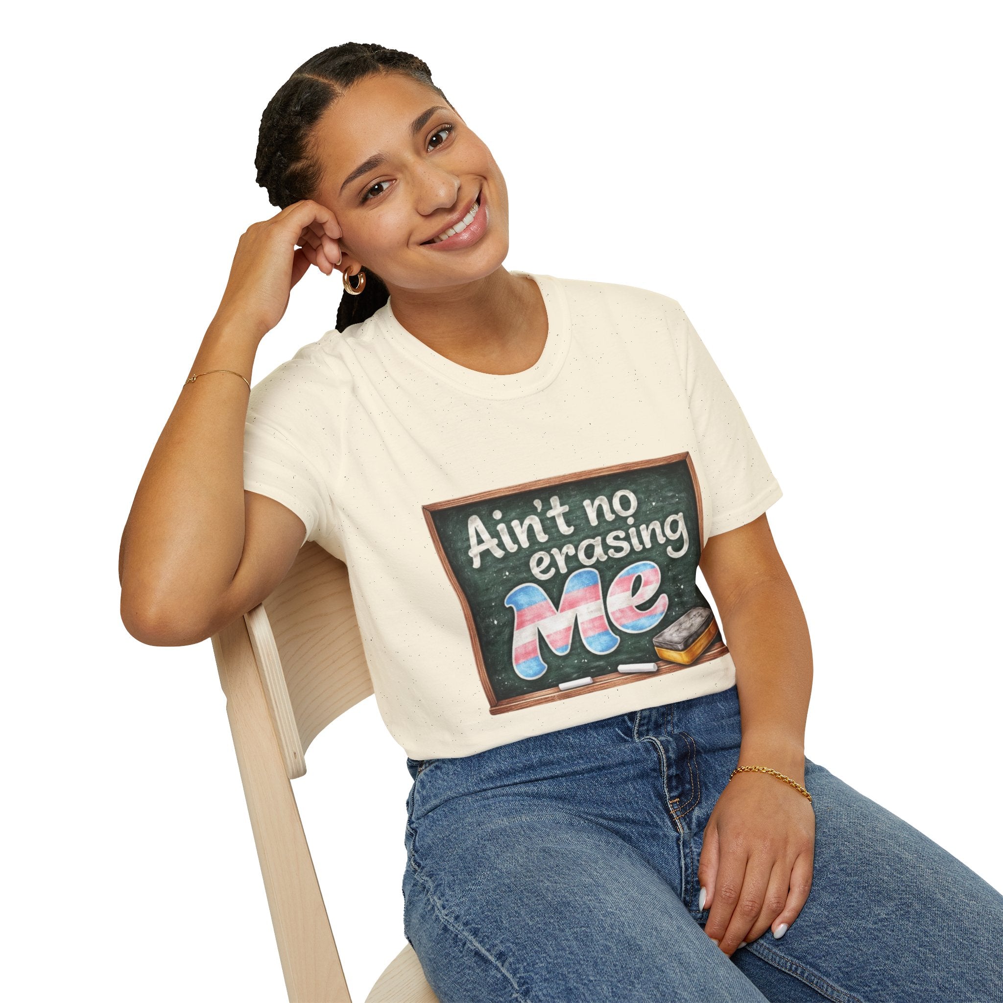 Ain't No Erasing Me Chalkboard T-Shirt — Funny Teacher Pride Tee
