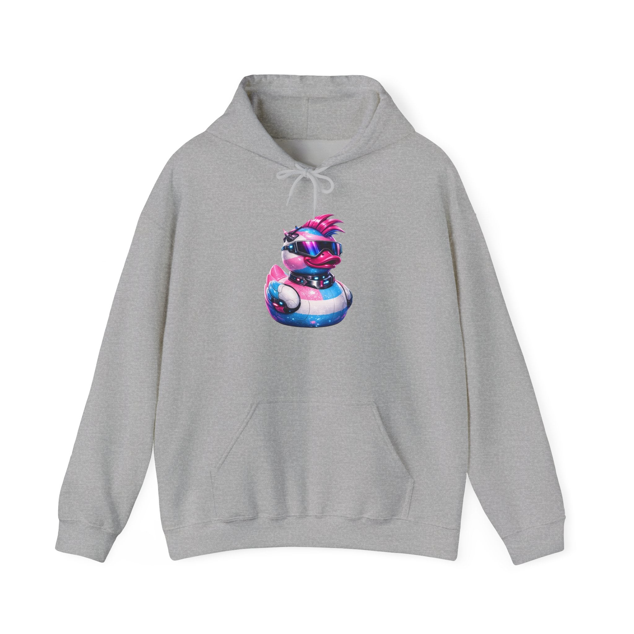 Beautifully Trans Retro Neon Duck Hoodie — Graphic Pullover