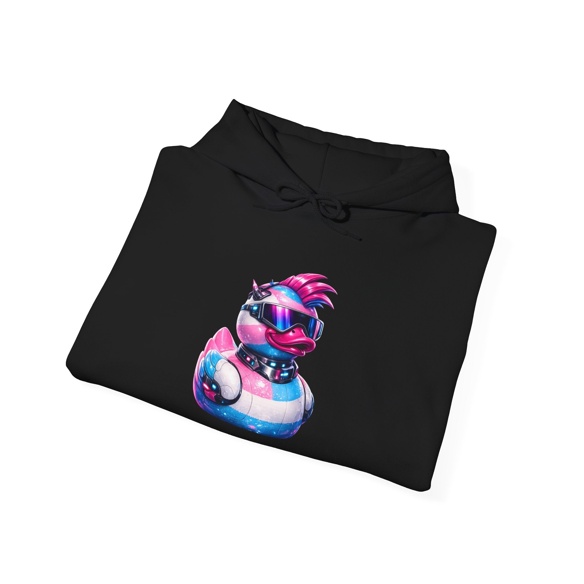Beautifully Trans Retro Neon Duck Hoodie — Graphic Pullover