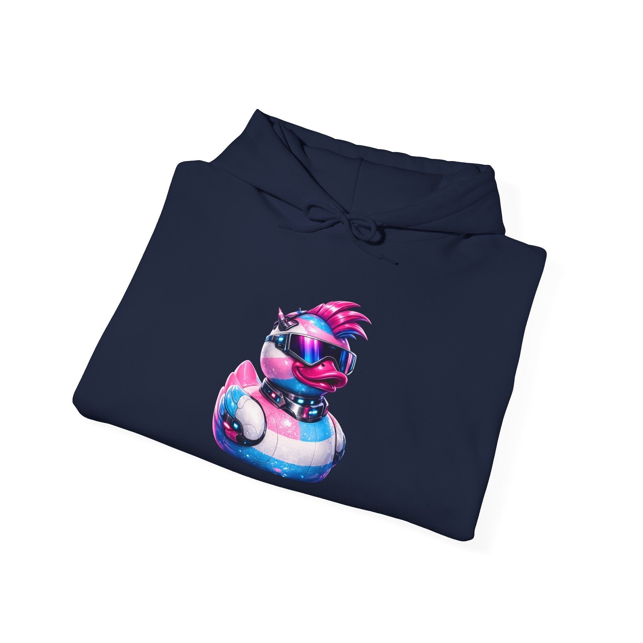 Beautifully Trans Retro Neon Duck Hoodie — Graphic Pullover