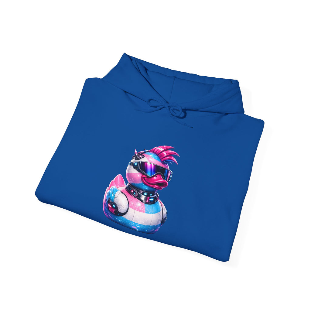 Beautifully Trans Retro Neon Duck Hoodie — Graphic Pullover