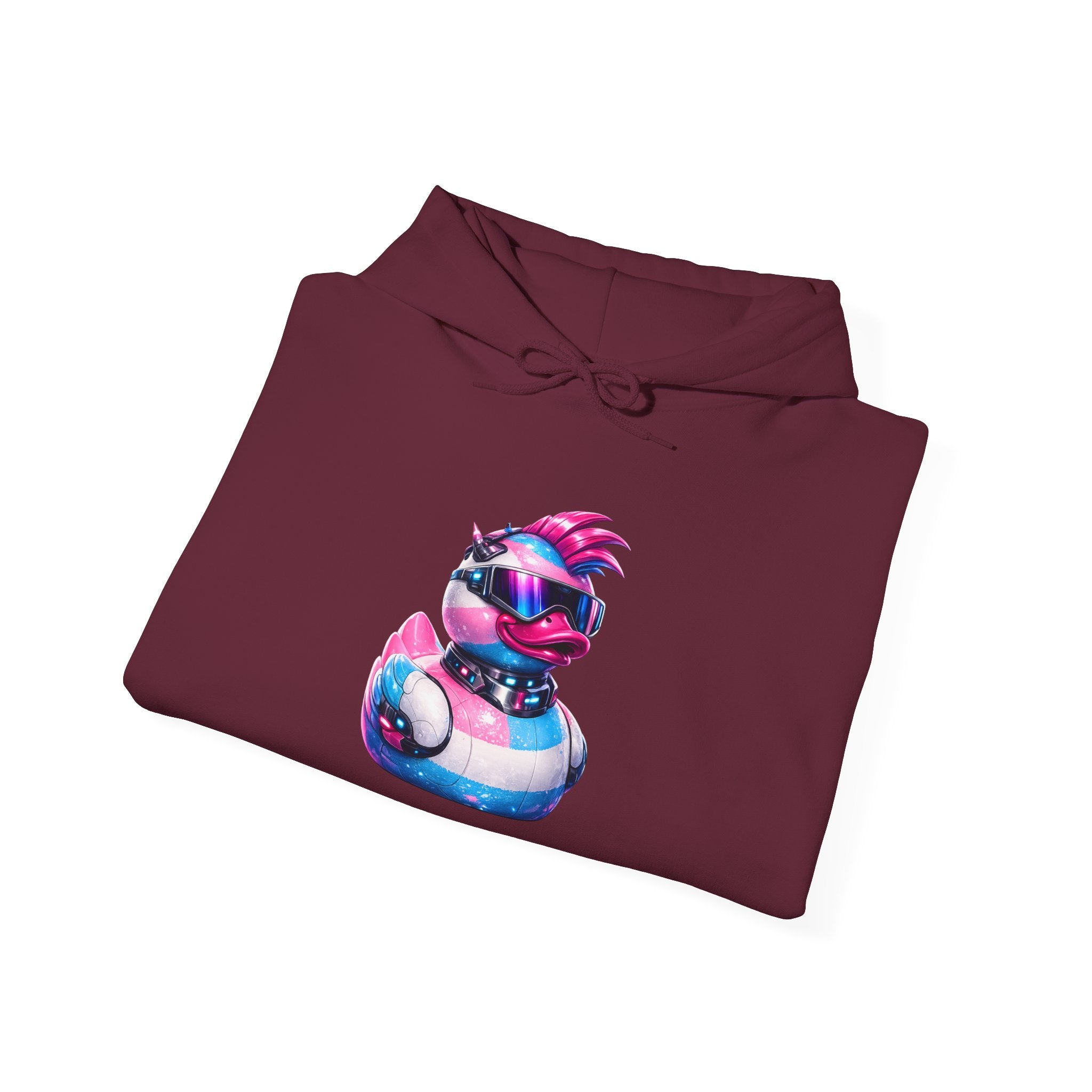 Beautifully Trans Retro Neon Duck Hoodie — Graphic Pullover