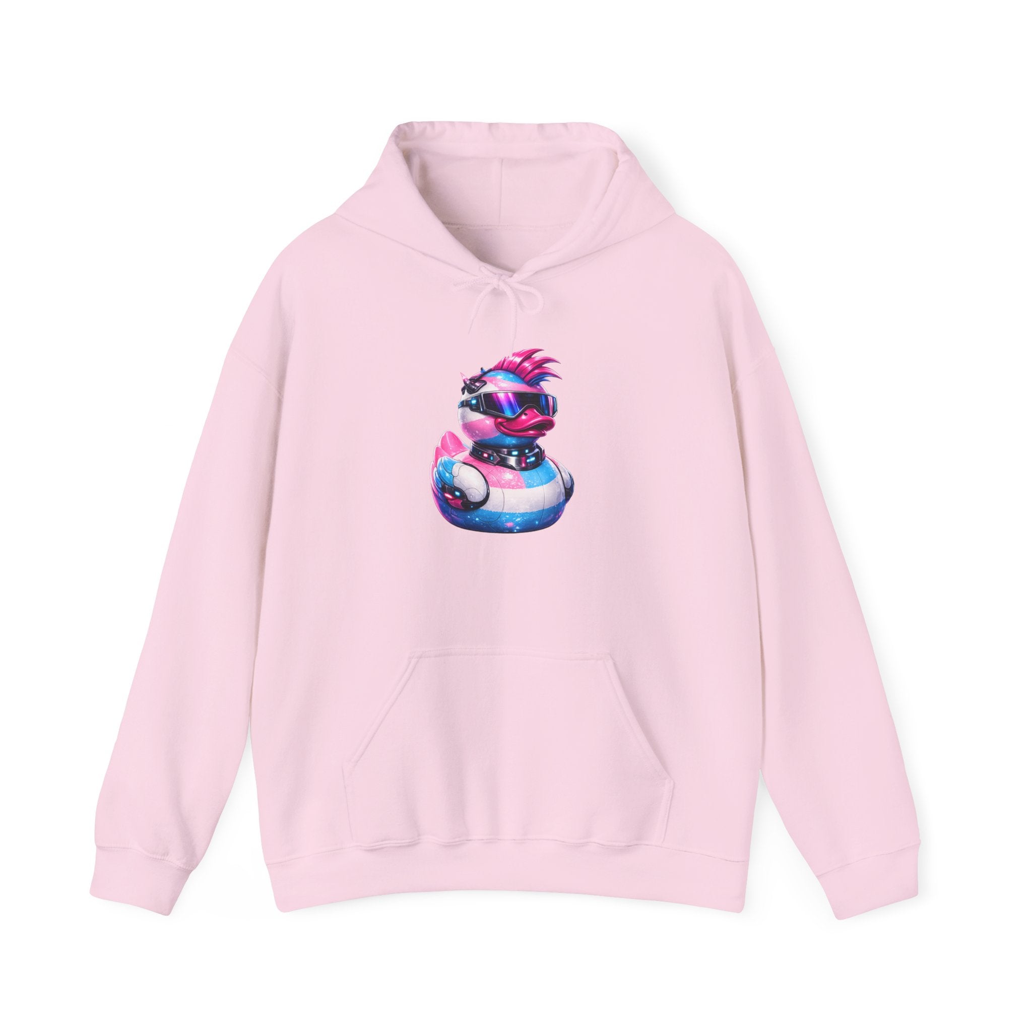 Beautifully Trans Retro Neon Duck Hoodie — Graphic Pullover