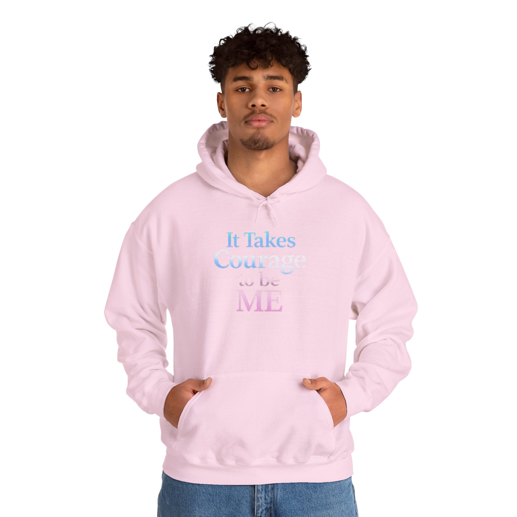 Transgender Pride Hoodie – "It Takes Courage to Be Me" Comfort Pullover