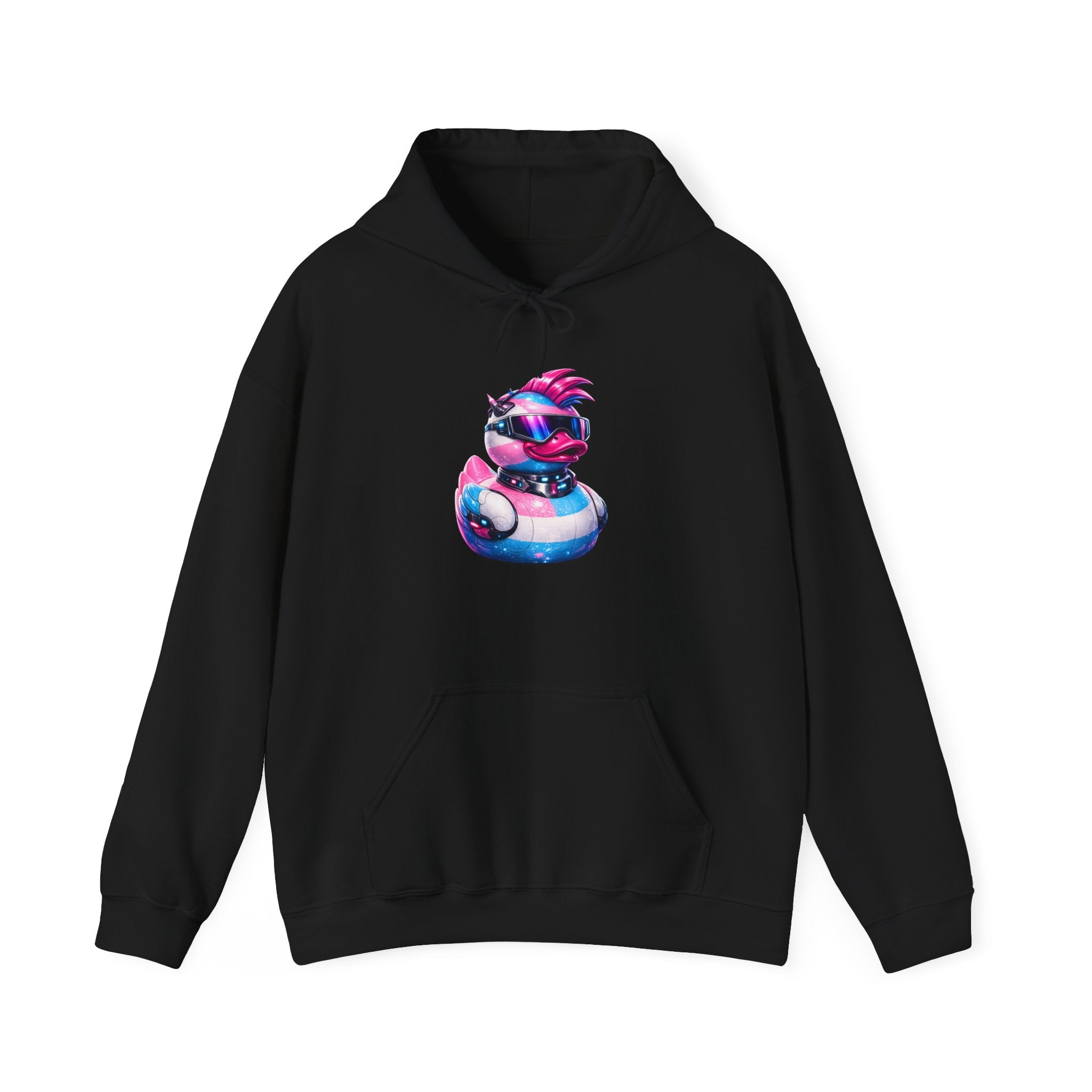 Beautifully Trans Retro Neon Duck Hoodie — Graphic Pullover